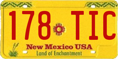 NM license plate 178TIC