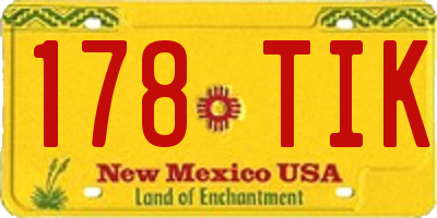 NM license plate 178TIK