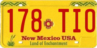 NM license plate 178TIO