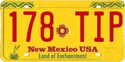 NM license plate 178TIP