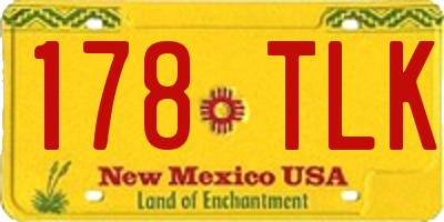 NM license plate 178TLK
