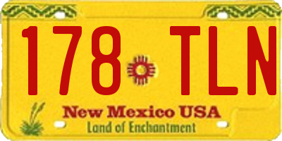 NM license plate 178TLN