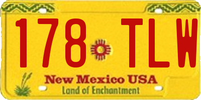 NM license plate 178TLW