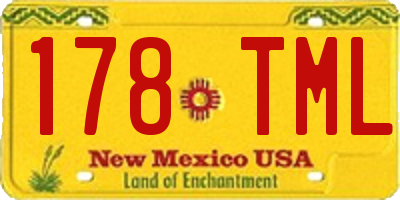 NM license plate 178TML