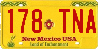 NM license plate 178TNA