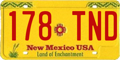 NM license plate 178TND