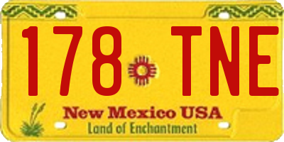 NM license plate 178TNE