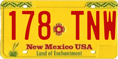 NM license plate 178TNW