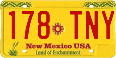 NM license plate 178TNY