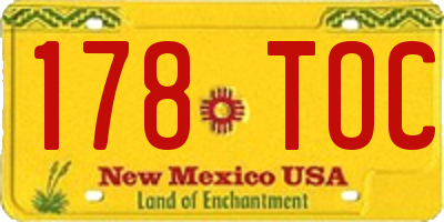 NM license plate 178TOC