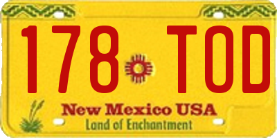 NM license plate 178TOD