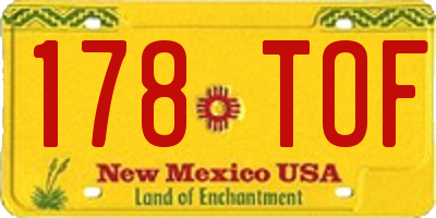 NM license plate 178TOF