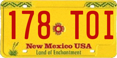 NM license plate 178TOI