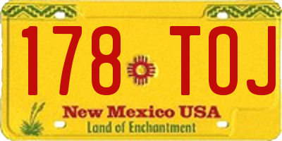 NM license plate 178TOJ