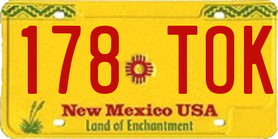 NM license plate 178TOK