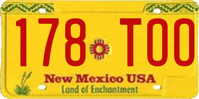 NM license plate 178TOO