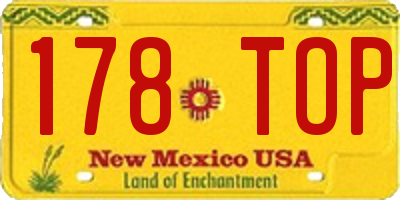 NM license plate 178TOP