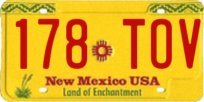 NM license plate 178TOV