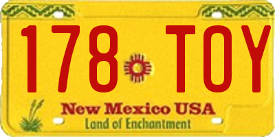 NM license plate 178TOY