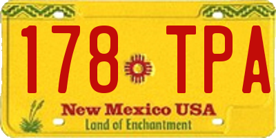 NM license plate 178TPA