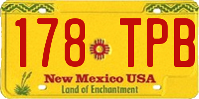 NM license plate 178TPB