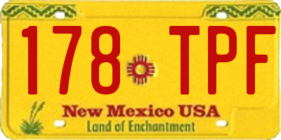 NM license plate 178TPF