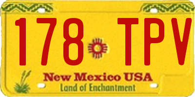 NM license plate 178TPV