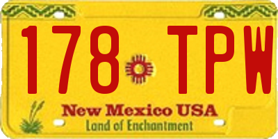 NM license plate 178TPW