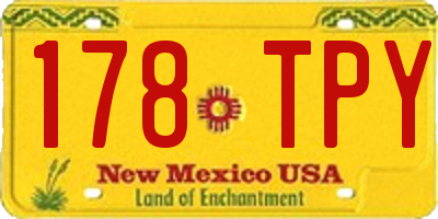 NM license plate 178TPY