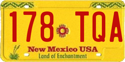 NM license plate 178TQA