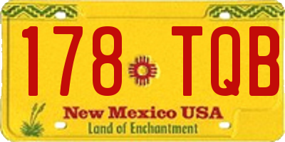 NM license plate 178TQB