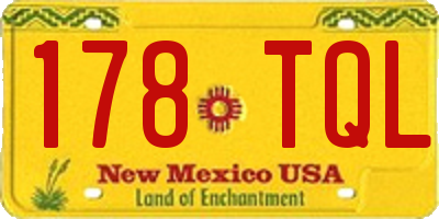 NM license plate 178TQL