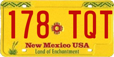 NM license plate 178TQT