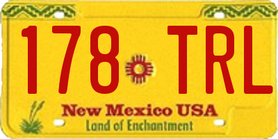 NM license plate 178TRL