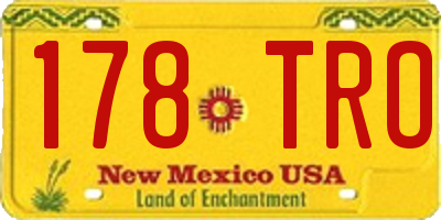 NM license plate 178TRO