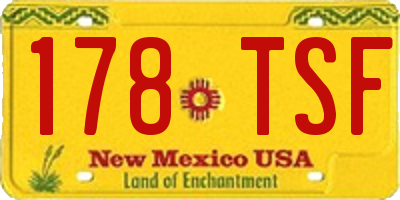 NM license plate 178TSF