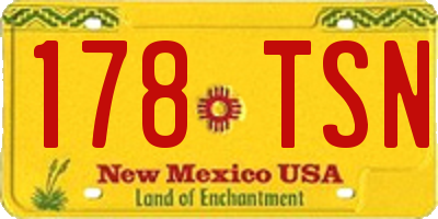 NM license plate 178TSN