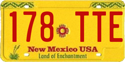 NM license plate 178TTE