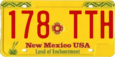 NM license plate 178TTH