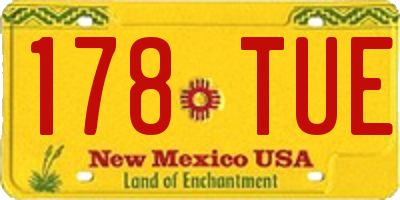 NM license plate 178TUE