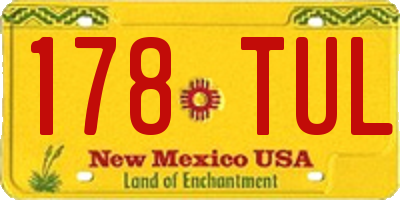 NM license plate 178TUL