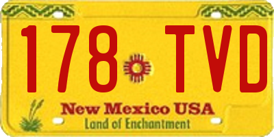 NM license plate 178TVD