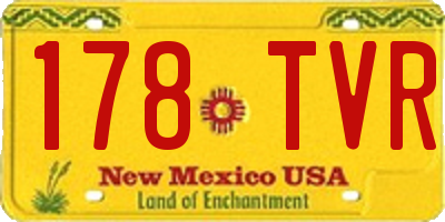 NM license plate 178TVR