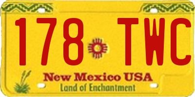NM license plate 178TWC
