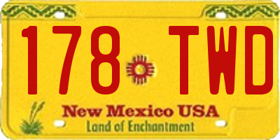 NM license plate 178TWD