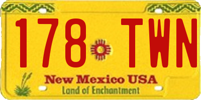 NM license plate 178TWN