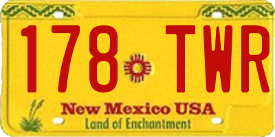 NM license plate 178TWR