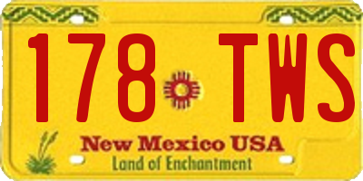 NM license plate 178TWS