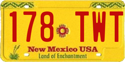 NM license plate 178TWT