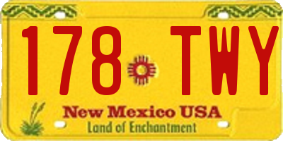 NM license plate 178TWY